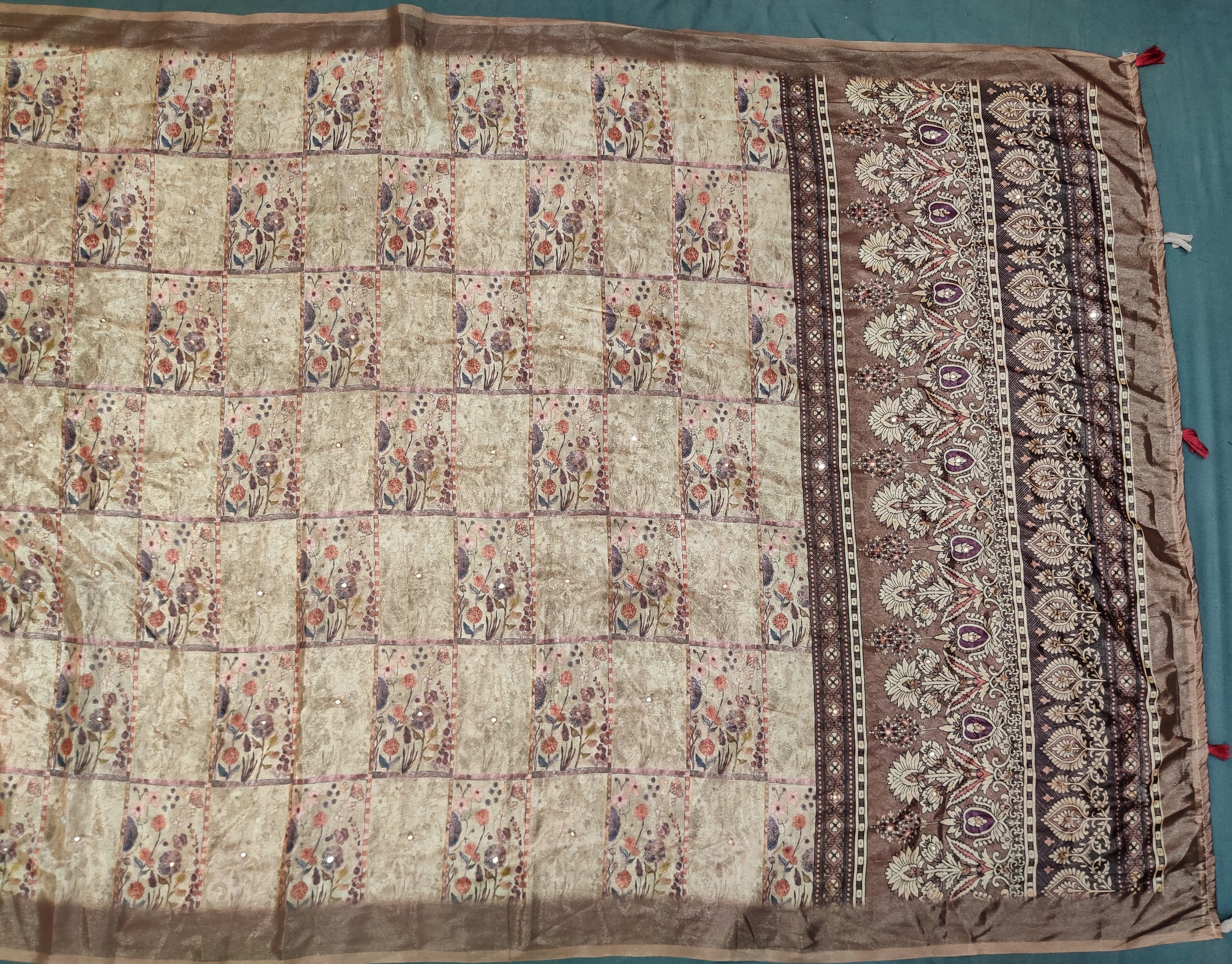 Flat saree product photo — the input for an AI saree photoshoot