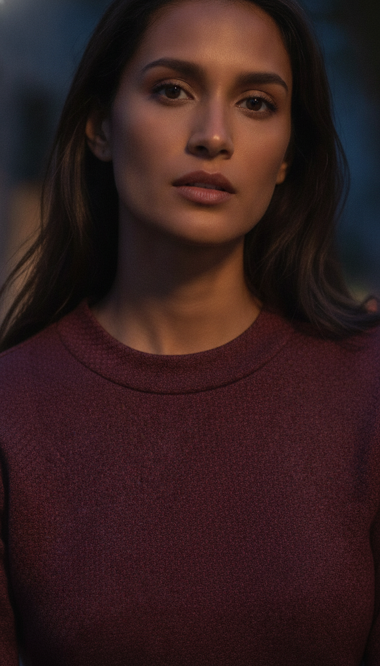 AI-generated close-up portrait of a model in western wear